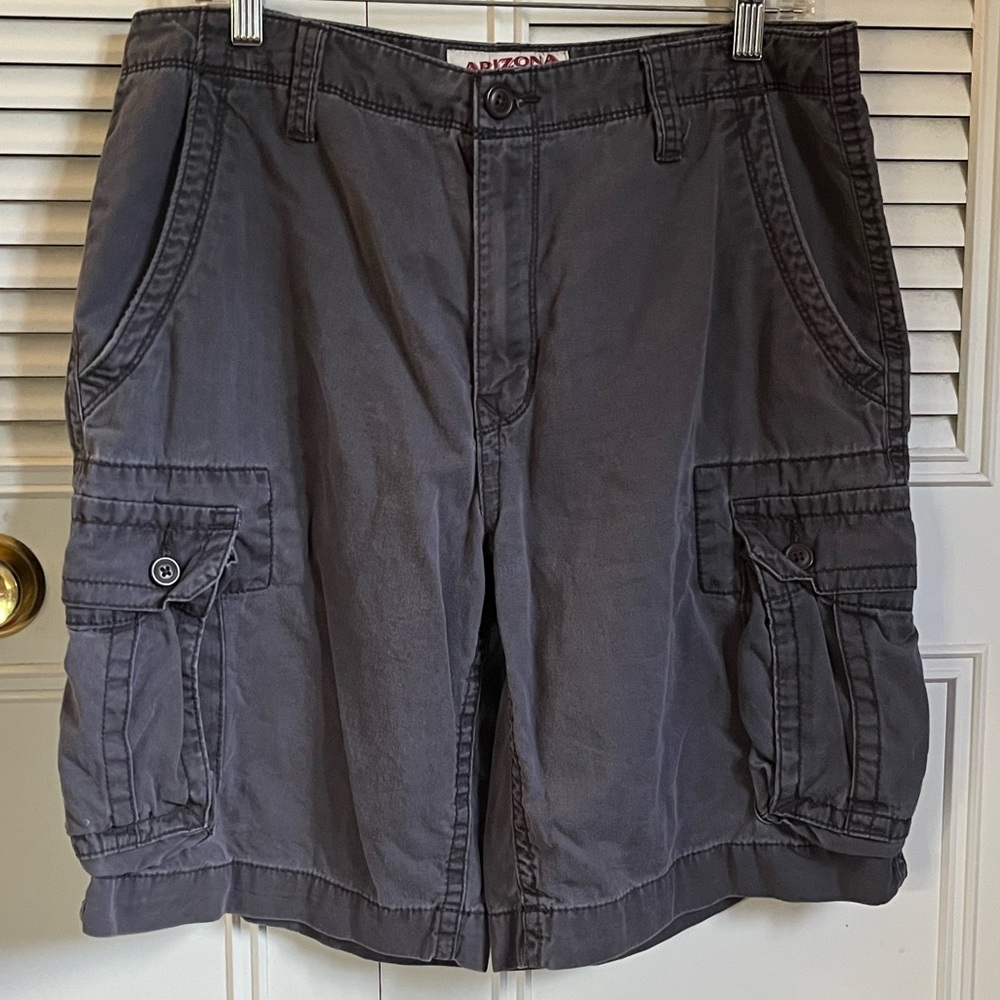 Arizona Jean Company Slate Gray Cargo Shorts Sz 33